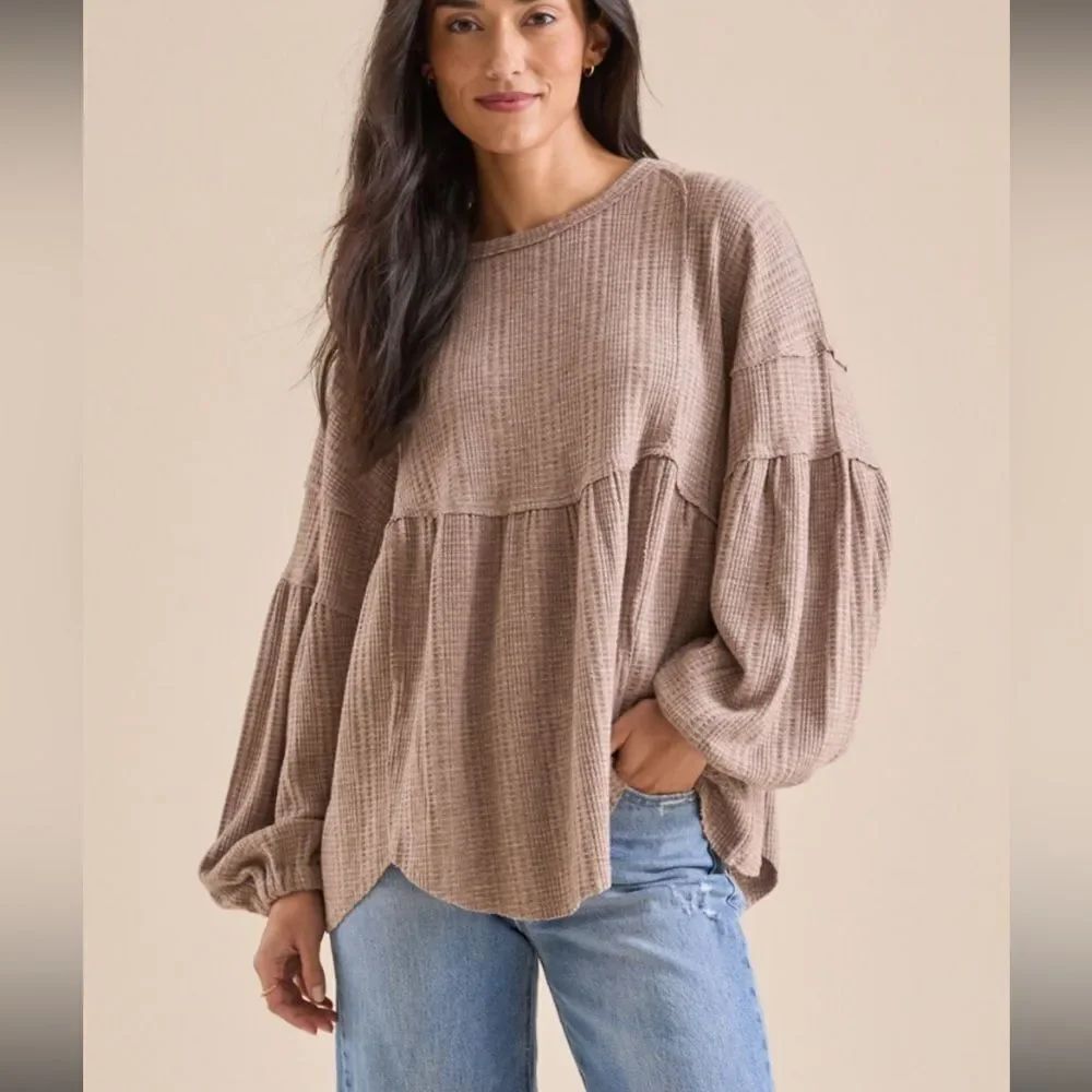 NWT Altar’d State Mina Brushed Thermal Babydoll Top Size Medium